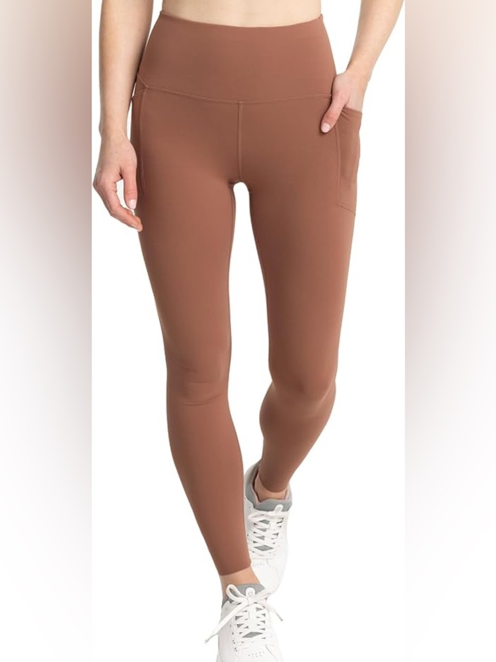 Free fly High-Waist Pocket Leggings in Brown medium